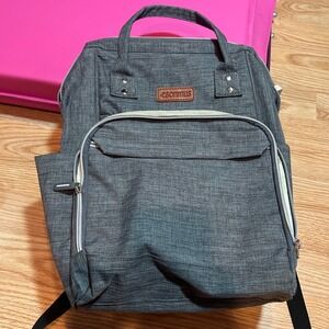 Esonmus Diaper Bag Backpack Grey Heathered Insulated Bottle Pockets Travel Bag
